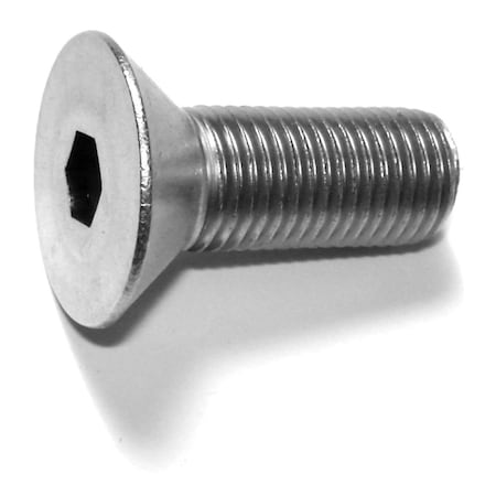 Midwest Fastener 3/8"-24 Socket Head Cap Screw, Flat, Plain 18-8 Stainless Steel, 1 in Length, 4 PK 79194